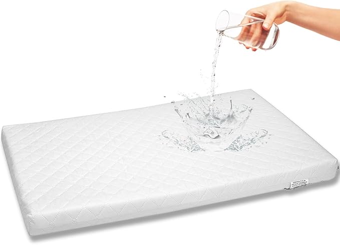 Baby Bassinet Mattress Pad Oval for Newborn Comfort Breathable Easy Clean Hypoallergenic Waterproof Made in USA